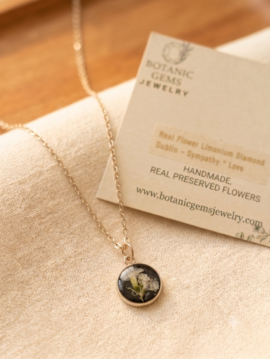 Necklace with real white flowers, hypoallergenic, for weddings, baptisms, gifts