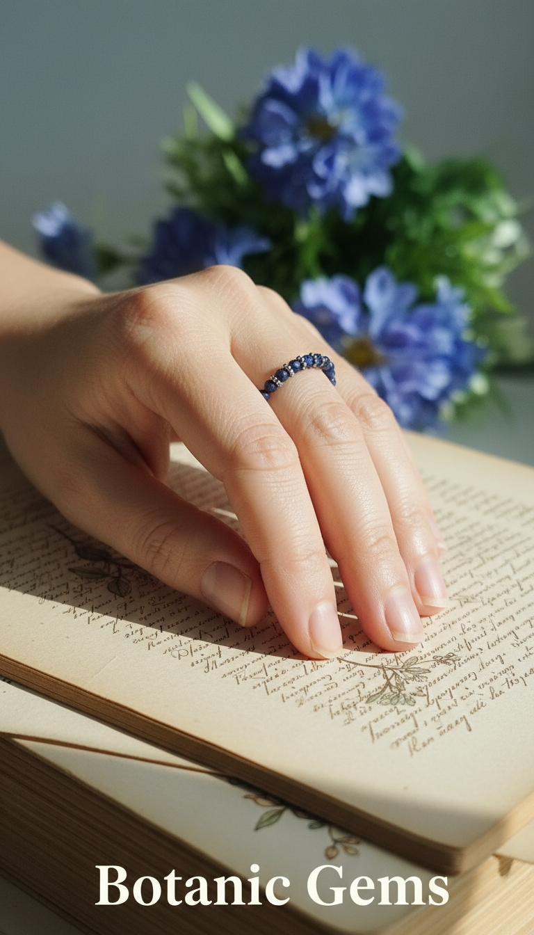 Irish artisan blue gemstone ring lapis lazuli antique pages