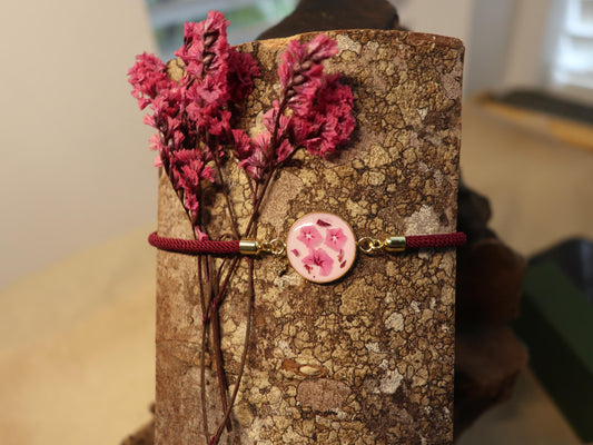 Handmade real pink Limonium flower jewelry, Irish botanical piece by Botanic Gems Jewelry